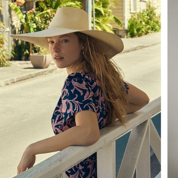 Anthropologie navy and pink somerset maxi dress size M - Picture 2 of 7